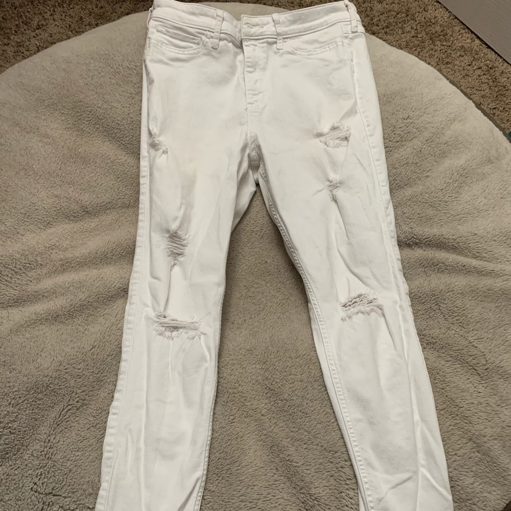 Hollister White Ripped Jeans